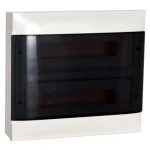   LEGRAND 137217 PractiboxS falon kívüli kiselosztó(650°C), átlátszó füstszínű ajtóval, védőföld és nulla elosztókapoccsal, 2 sor 18 modul