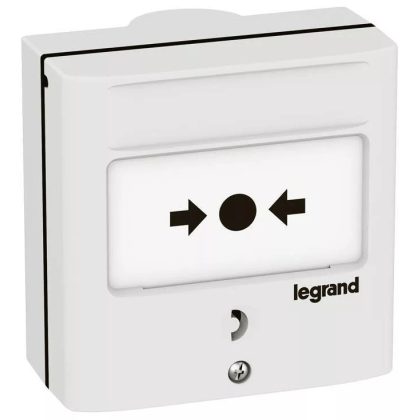   LEGRAND 138071 Kézi jelzésadó vészleállításhoz, fehér RAL 9003, 1 váltóérintkezővel - 5A - 24V=, IP30 - IK07