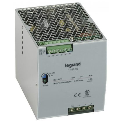   LEGRAND 146636 tápegység 960W 3x380-500/24V= kapcsolóüzemű stabilizált