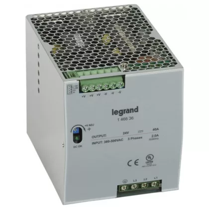 LEGRAND 146636 tápegység 960W 3x380-500/24V= kapcsolóüzemű stabilizált