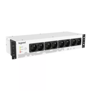 LEGRAND 310332 KEOR PDU 19" szünetmentes elosztósor 800 VA 480 W BEM: C14 aljzat + C13-SCH kábel KIM: 8xSchuko USB-B kommunikációs port