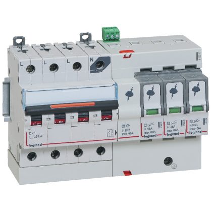   LEGRAND 412217 Lexic komp. túlfeszültség-levezető T2, 40 kA, 320V AC, 3P+N jobb nulla+SD