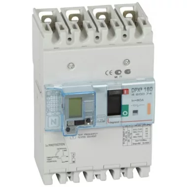 LEGRAND 420074 DPX3 160 80A 4P + ÁVK thermal magnetic 25kA combined circuit