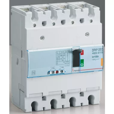 LEGRAND 420215 DPX3 250 100A 4P termikus mágneses 25kA kompakt megszakító