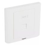   LEGRAND 632794 Linkeo flush mount for 1xRJ45 keystone port with straight white cover and frame with label holder