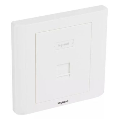 LEGRAND 632794 Linkeo süllyesztett szerelvény 1xRJ45 keystone port fogadására egyenes fehér burkolattal és kerettel címketartóval