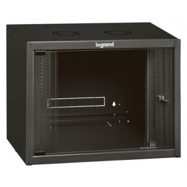 LEGRAND 646200 fali rackszekrény 19'' 6U MAG: 362 SZÉL: 600 MÉLY: 400 antracit egyrészes üvegajtós készre szerelet MAX: 18 kg Linkeo