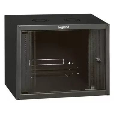 LEGRAND 646202 fali rackszekrény 19'' 12U MAG: 626 SZÉL: 600 MÉLY: 400 antracit egyrészes üvegajtós készre szerelet MAX: 36 kg Linkeo