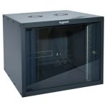   LEGRAND 646211 fali rackszekrény 19'' 9U MAG: 494 SZÉL: 600 MÉLY: 600 antracit egyrészes üvegajtós készre szerelet MAX: 27 kg Linkeo