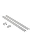 LEGRAND 653067 Additional end cap set for telescopic rod, for 1 or 2 compartment column, aluminum