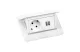 LEGRAND 654008 Pop-up felszerelt felnyíló süllyesztett doboz 4 modul, 1x2P+F, 2xUSB (2,4A), 2 m vezeték 2P+F dugóval, fehér