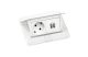 LEGRAND 654008 Pop-up felszerelt felnyíló süllyesztett doboz 4 modul, 1x2P+F, 2xUSB (2,4A), 2 m vezeték 2P+F dugóval, fehér