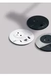 LEGRAND 654713 Incara Disq 80 - bútorba süllyeszthető 2P+F + USB A+C + RJ45 Cat.6 UTP aljzat, 2m kábellel és vedéllel, fekete
