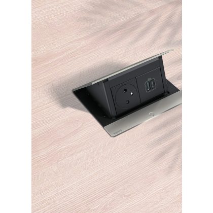   LEGRAND 654825 Incara Pop-up - bútorba süllyeszthető, 2x4 modul, 2x2P+F + USB A+C + HDMI aljzat, 2m kábellel, fehér