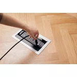  LEGRAND 654854 Incara Flip up - bútorba süllyeszthető, 8 modul, 3x2P+F + USB A+C aljzat, 2m kábellel, alumínium