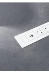 LEGRAND 654863 Incara Multilink - bútorba süllyeszthető, 12 modul, 3x2P+F + USB A+C + 3xRJ45 Cat.6 UTP 1 modul + HDMI 1 modul aljzat, 2m kábellel, fehér
