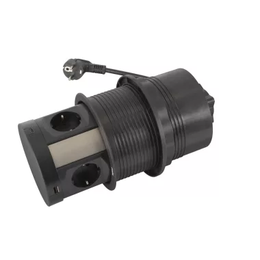 LEGRAND 654982 Incara Tower 120 - bútorba süllyeszthető, 4x2P+F + 2xUSB A+C aljzat, 2m kábellel