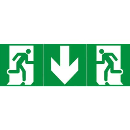   LEGRAND 661670 Öntapadó piktogram URA ONE, U21 LED, U21 ÚJ, B65 LED és B65 ÚJ lámpatestekhez, kijárat + nyíl, 200 x 100 mm