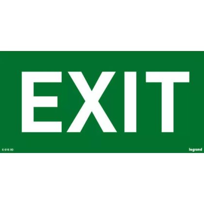   LEGRAND 661680 Öntapadó piktogram URA ONE, U21 LED, U21 ÚJ, B65 LED és B65 ÚJ lámpatestekhez, EXIT, 200 x 100 mm