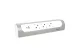 LEGRAND 694504 Sarokba illeszkedő elosztósor, 3x2P+F, USB-A + USB-C, vezeték nélkül, fehér-alumínium