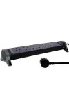 LEGRAND 694513 6x2P+F elosztósor túlfesz-levezetővel, 1,5m vezetékkel, fekete