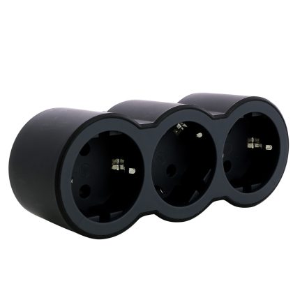   LEGRAND 694519 Hármas földelt elosztó gyermekvédelemmel, fekete