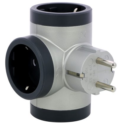   LEGRAND 694523 Hármas földelt elosztó gyermekvédelemmel alumínium/fekete