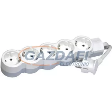 LEGRAND 694571 5x2P+F elosztósor ST, 5m vezetékkel, fehér-szürke
