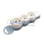 LEGRAND 694573 3x2P+F elosztósor ST, kábel nélkül, fehér-szürke