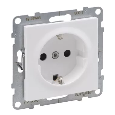 LEGRAND 721120 Suno 2P+F dugalj csatlakozóaljzat (rugós), biztonsági zsaluval, fehér