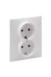 LEGRAND 721126 Suno 2x2P+F dugalj csatlakozóaljzat kerettel (rugós), biztonsági zsaluval, komplett, fehér