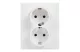 LEGRAND 721126 Suno 2x2P+F dugalj csatlakozóaljzat kerettel (rugós), biztonsági zsaluval, komplett, fehér