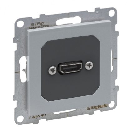   LEGRAND 721349 Suno elővezetékelt HDMI 1.4 típusú aljzat, 15 cm kábellel szállítva, alumínium