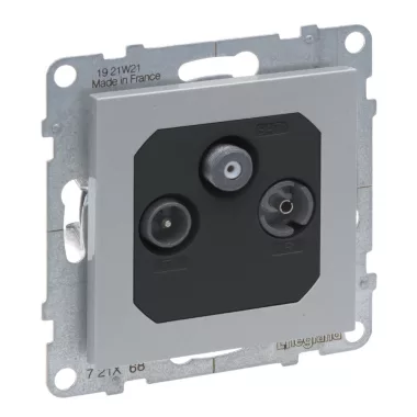 LEGRAND 721368 Suno TV-R-SAT aljzat, átmenő (14 dB), alumínium