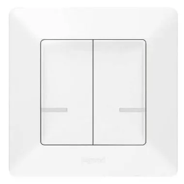 LEGRAND 752188 Valena Life okos csillárkapcsoló (végrehajtó), süllyesztett, díszítőkerettel szállítva, fehér színű, fázis-nulla megtáplálású, két külön kapcsolt fázis elmenővel, gatewayhez csatlakoztatható  - Legrand/Netatmo