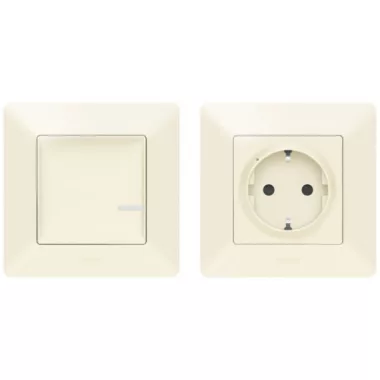 LEGRAND 752254 Párosított szett: Vezérelhető csatlakozó aljzat - 1 intelligens csatlakozóaljzat + 1 vezeték nélküli kapcsoló Valena Life Netatmo elefántcsont