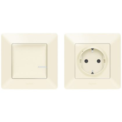   LEGRAND 752254 Párosított szett: Vezérelhető csatlakozó aljzat - 1 intelligens csatlakozóaljzat + 1 vezeték nélküli kapcsoló Valena Life Netatmo elefántcsont