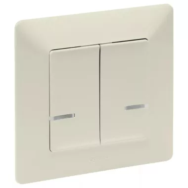 LEGRAND 752288 Valena Life okos csillárkapcsoló (végrehajtó), süllyesztett, díszítőkerettel szállítva, elefántcsont színű, fázis-nulla megtáplálású, két külön kapcsolt fázis elmenővel, gatew