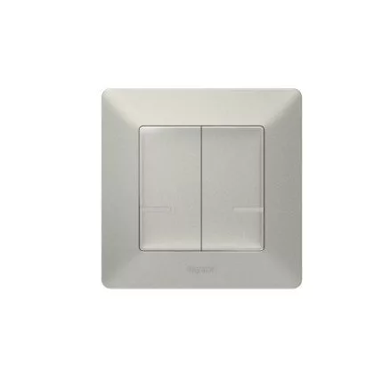 LEGRAND 752388 Valena Life okos csillárkapcsoló (végrehajtó), süllyesztett, díszítőkerettel szállítva, alumínium színű, fázis-nulla megtáplálású, két külön kapcsolt fázis elmenővel, gatewayh