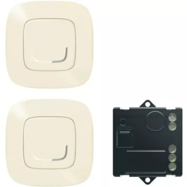 LEGRAND 752650 Párosított szett: Alternatív kapcsolás mikromodul segítségével - 2 vezeték nélküli kapcsoló + mikromodul Valena Allure Netatmo elefántcsont
