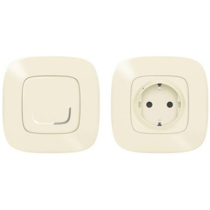   LEGRAND 752654 Párosított szett: Vezérelhető csatlakozó aljzat - 1 intelligens csatlakozóaljzat + 1 vezeték nélküli kapcsoló Valena Allure Netatmo elefántcsont