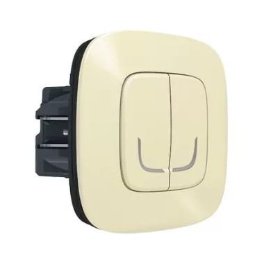 LEGRAND 752688 Valena Allure okos csillárkapcsoló (végrehajtó), süllyesztett, díszítőkerettel szállítva, elefántcsont színű, fázis-nulla megtáplálású, két külön kapcsolt fázis elmenővel, gatewayhez csatlakoztatható  - Legrand/Netatmo