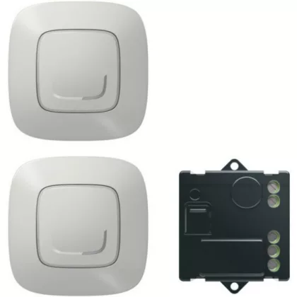 LEGRAND 752750 Párosított szett: Alternatív kapcsolás mikromodul segítségével - 2 vezeték nélküli kapcsoló + mikromodul Valena Allure Netatmo alumínium