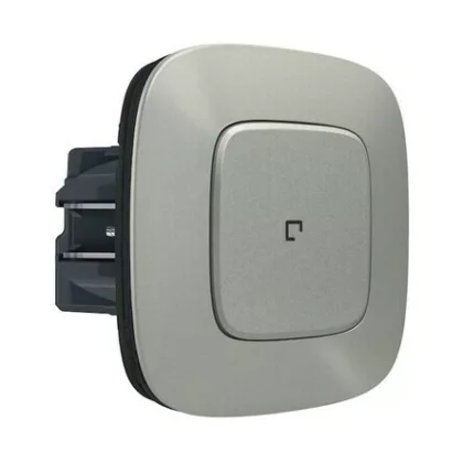 LEGRAND 752766 Valena Allure okos egypólusú kapcsoló / fényerőszabályzó (végrehajtó), süllyesztett, díszítőkerettel, alumínium, fázis/nulla megtáplálású egy kapcsolt fázis elmenővel, impulzu
