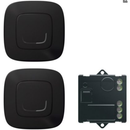   LEGRAND 752850 Párosított szett: Alternatív kapcsolás mikromodul segítségével - 2 vezeték nélküli kapcsoló + mikromodul Valena Allure Netatmo fekete