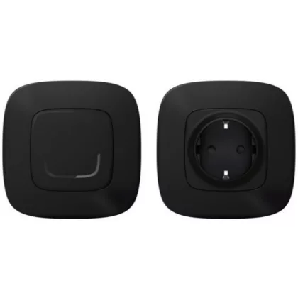   LEGRAND 752854 Párosított szett: Vezérelhető csatlakozó aljzat - 1 intelligens csatlakozóaljzat + 1 vezeték nélküli kapcsoló Valena Allure Netatmo fekete