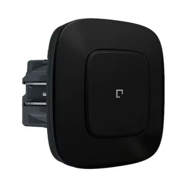 LEGRAND 752866 Valena Allure okos egypólusú kapcsoló / fényerőszabályzó (végrehajtó), süllyesztett, díszítőkerettel, fekete, fázis/nulla megtáplálású egy kapcsolt fázis elmenővel, impulzus b