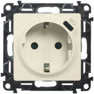 LEGRAND 753235 Valena Life 2P+F dugalj csatlakozóaljzat+ USB C-túpusú 1,5A-5V-7,5W töltőaljzat, körmös/csavaros rögz, rugós beköt, Elefántcsont LEGRAND 753235 Valena Life 2P+F dugalj csatlakozóaljzat+ USB C-túpusú 1,5A-5V-7,5W töltőaljzat, körmös/csavaros rögz, rugós beköt, Elefántcsont