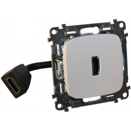   LEGRAND 755167 Valena Allure Pre-wired HDMI 1.4 socket, supplied with 15 cm cable, Aluminum