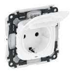   LEGRAND 755204 Valena Allure 2P+F dugalj csatlakozóaljzat biztonsági zsaluval, csapófedéllel, IP44 fehér